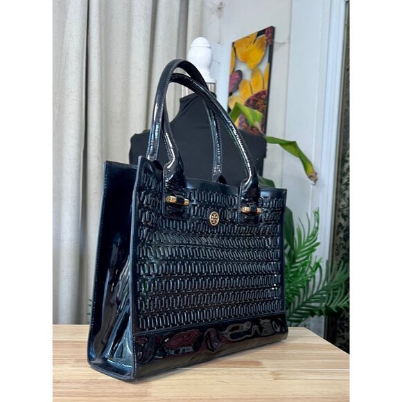✺✺ AUTHENTIC TORY BURCH Black Robinson Cut Out Tote ✺✺ - Picture 6 of 9